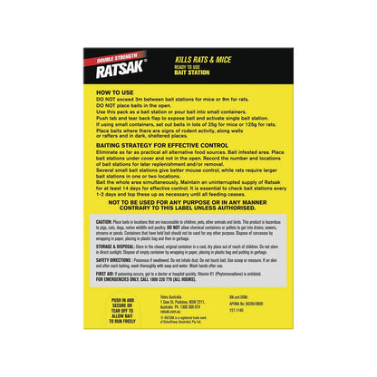 Ratsak 1kg Double Strength Bait Station - Safe Indoor Rodent Control with Warfarin