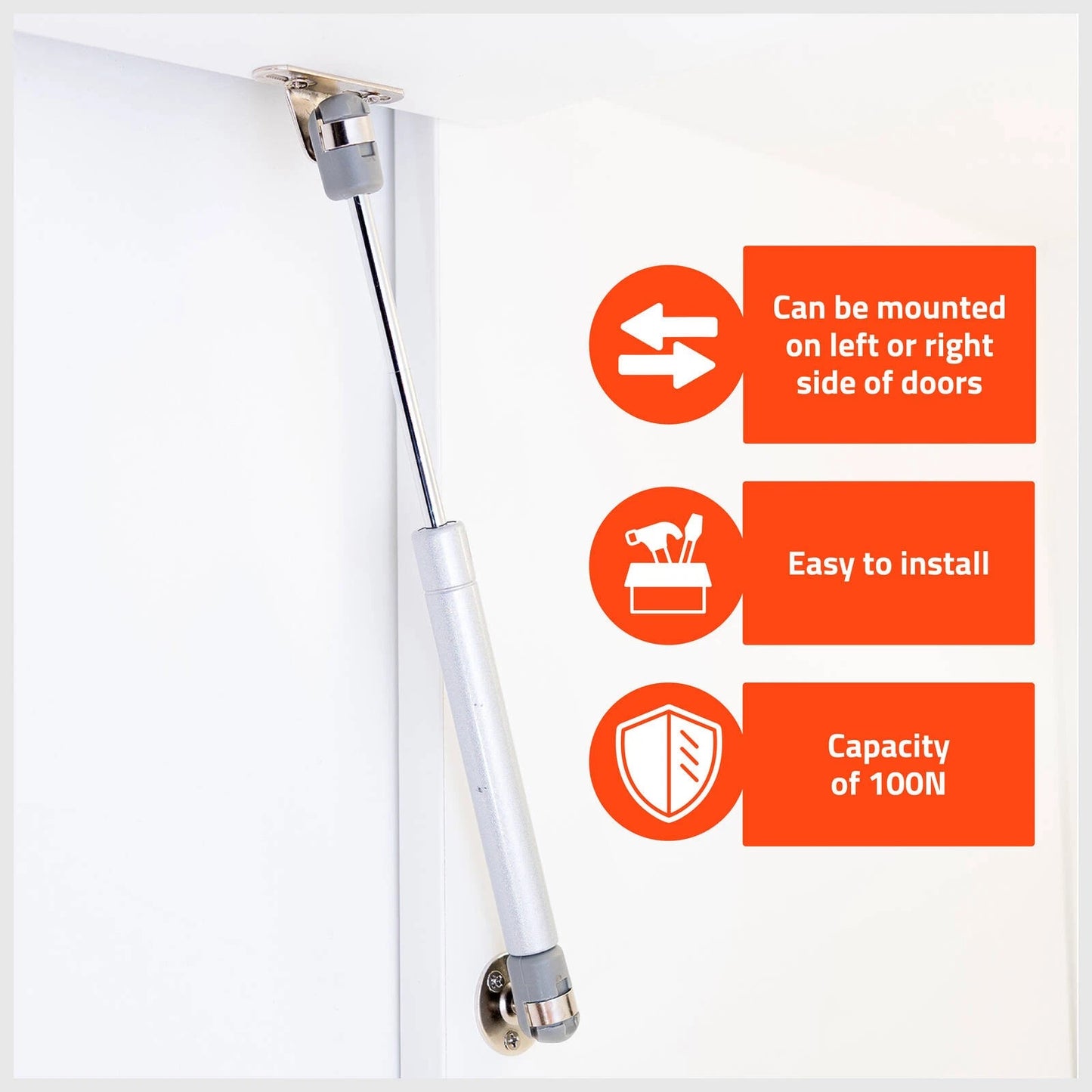 Taskmaster 265mm Pneumatic Furniture Gas Stay for Upward Opening Cupboard Doors