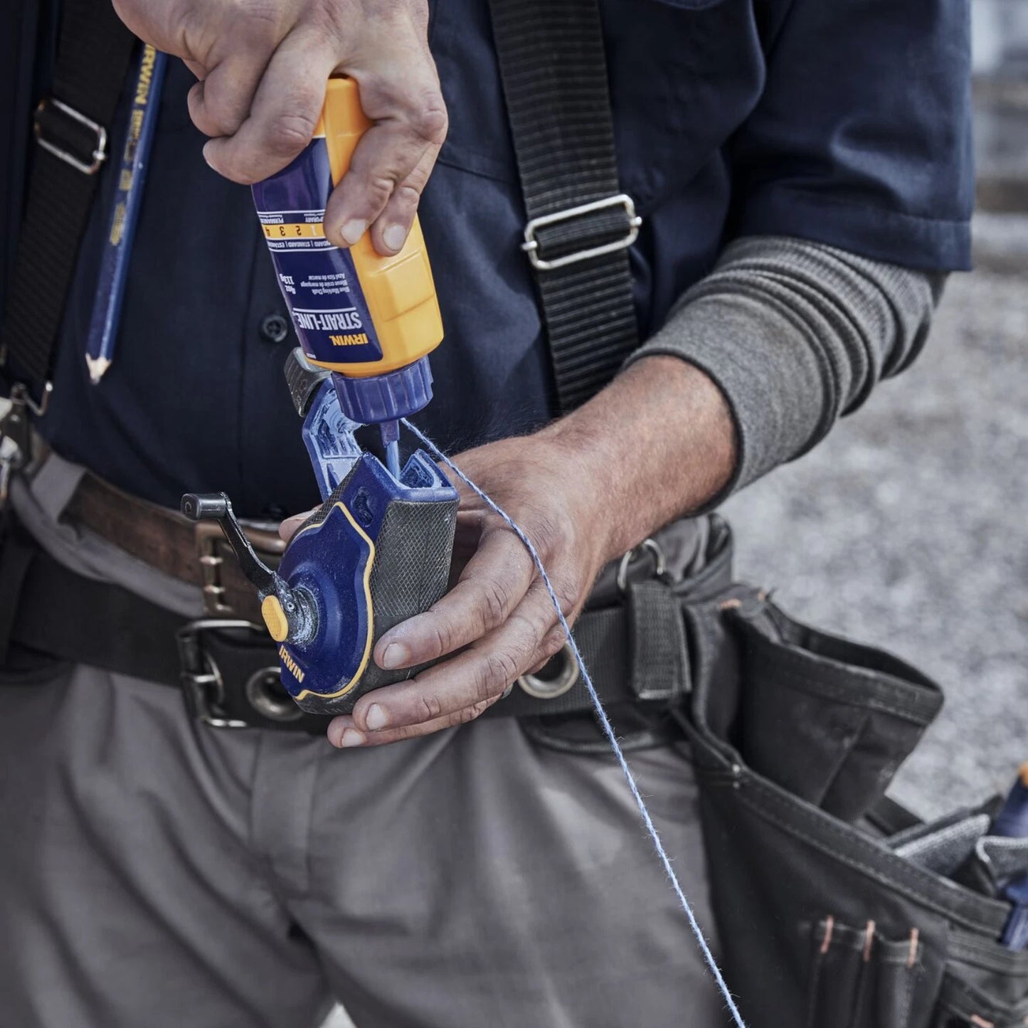 IRWIN Strait-Line Speedline Pro Chalk Reel, 6:1 Gears, Anti-Jam, 30m Line, Overmould Grip