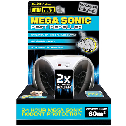 The Big Cheese Mega Sonic Pest Repeller, Ultrasonic, Indoor, Chemical-Free, 60m² Coverage