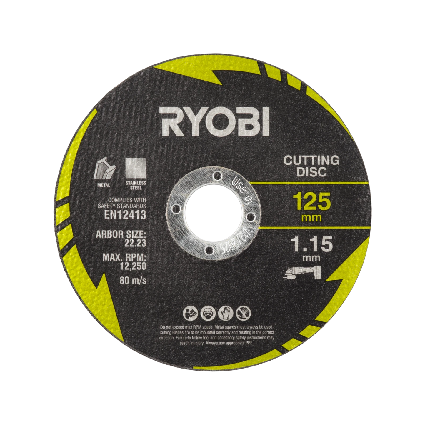Ryobi 4 Piece 125mm Metal Cutting & Grinding Set for Angle Grinders