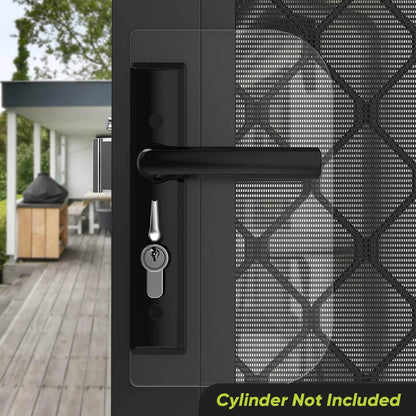 Rolltrak Black Non-Keyed Hinged Screen Door Lock with Internal Snib and Universal Fit