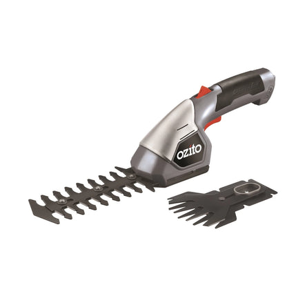 Ozito 7.2V Cordless Hedge Trimmer & Shear, Lithium-Ion Battery, Quick Blade Change, Ergonomic Design