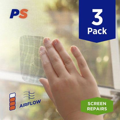 Permastik Adhesive Screen Patches 100x80mm 3 Pack - Easy Self-Adhesive Flyscreen Repair