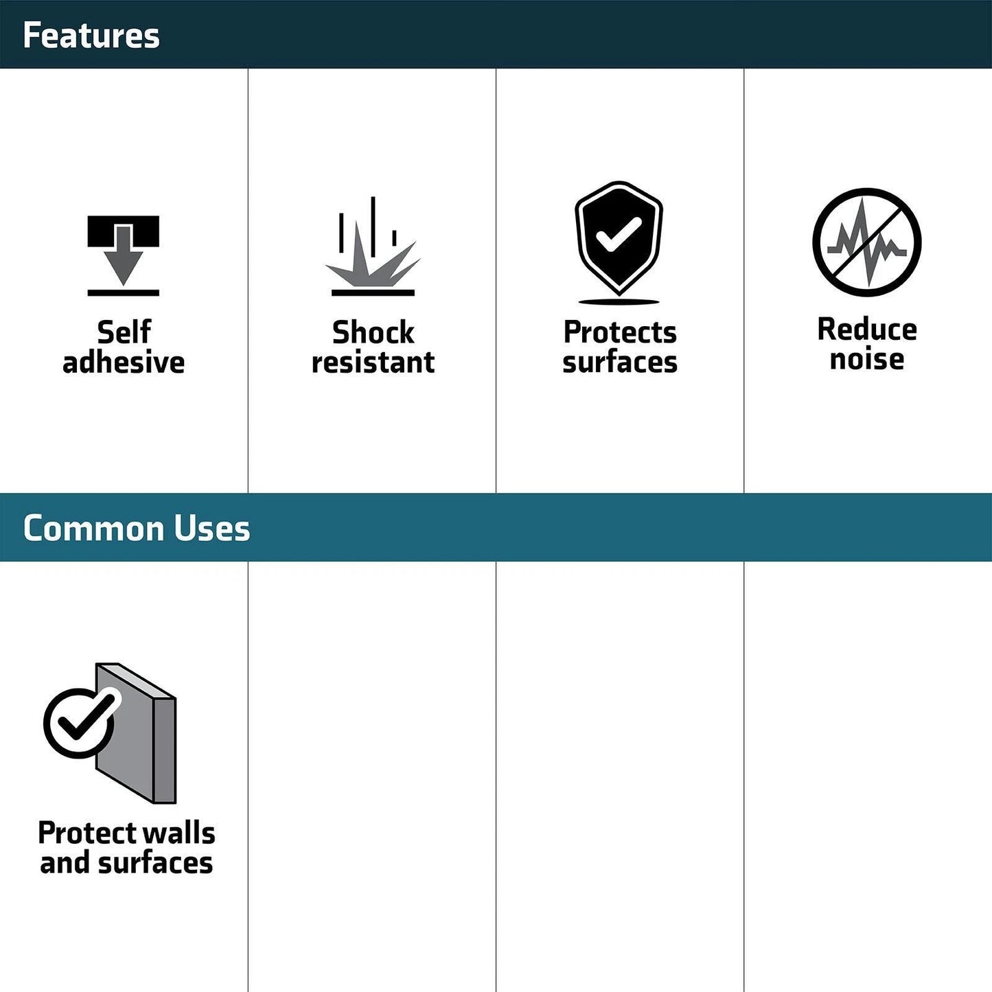 Surface Gard 16mm Black Rubber Bumper 9 Pack - Noise Reduction & Scratch Protection