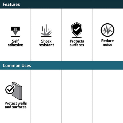 Surface Gard 16mm Black Rubber Bumper 9 Pack - Noise Reduction & Scratch Protection