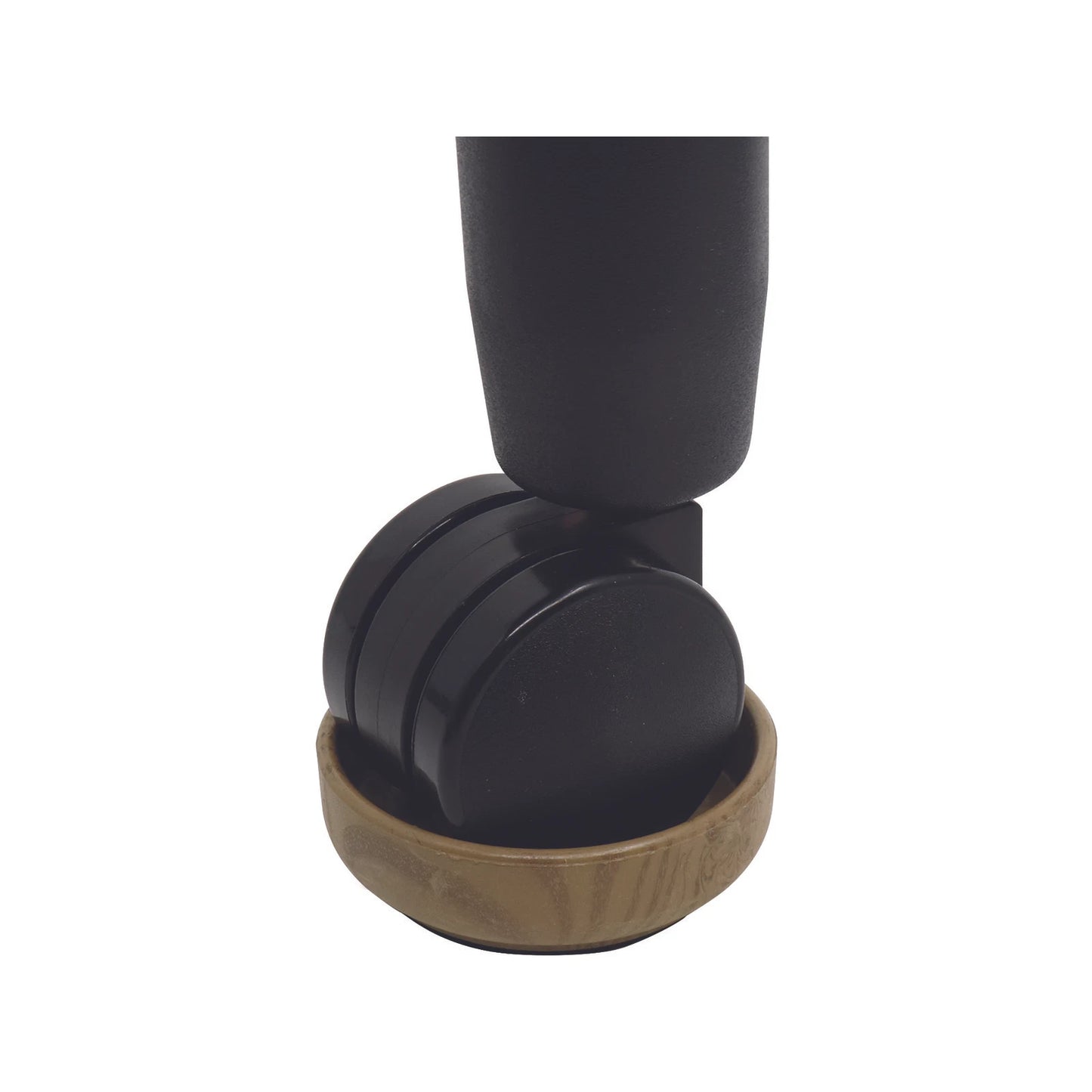 Surface Gard 66mm Dark Wood Effect Non-Slip Round Castor Cups, 4 Pieces