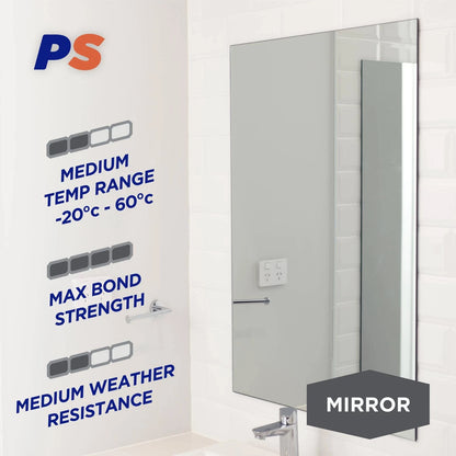 Permastik Mirror Mounting Tape 10m x 24mm, Holds 15kg/m, Weather & Temperature Resistant