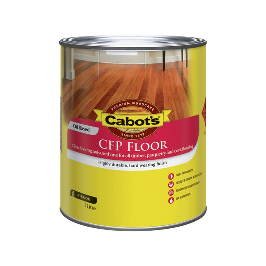 Cabot's 1L Cabothane Clear Gloss Floor Polyurethane - Durable, Stain & Scratch Resistant
