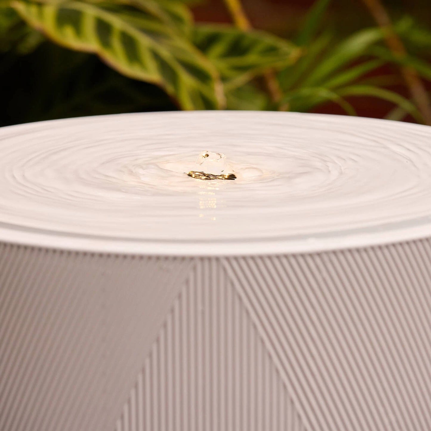 Tuscan Path 65cm White Olivia Water Feature with LED Lighting & Easy Installation