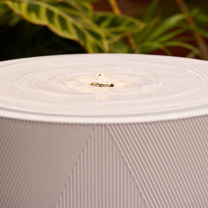 Tuscan Path 65cm White Olivia Water Feature with LED Lighting & Easy Installation