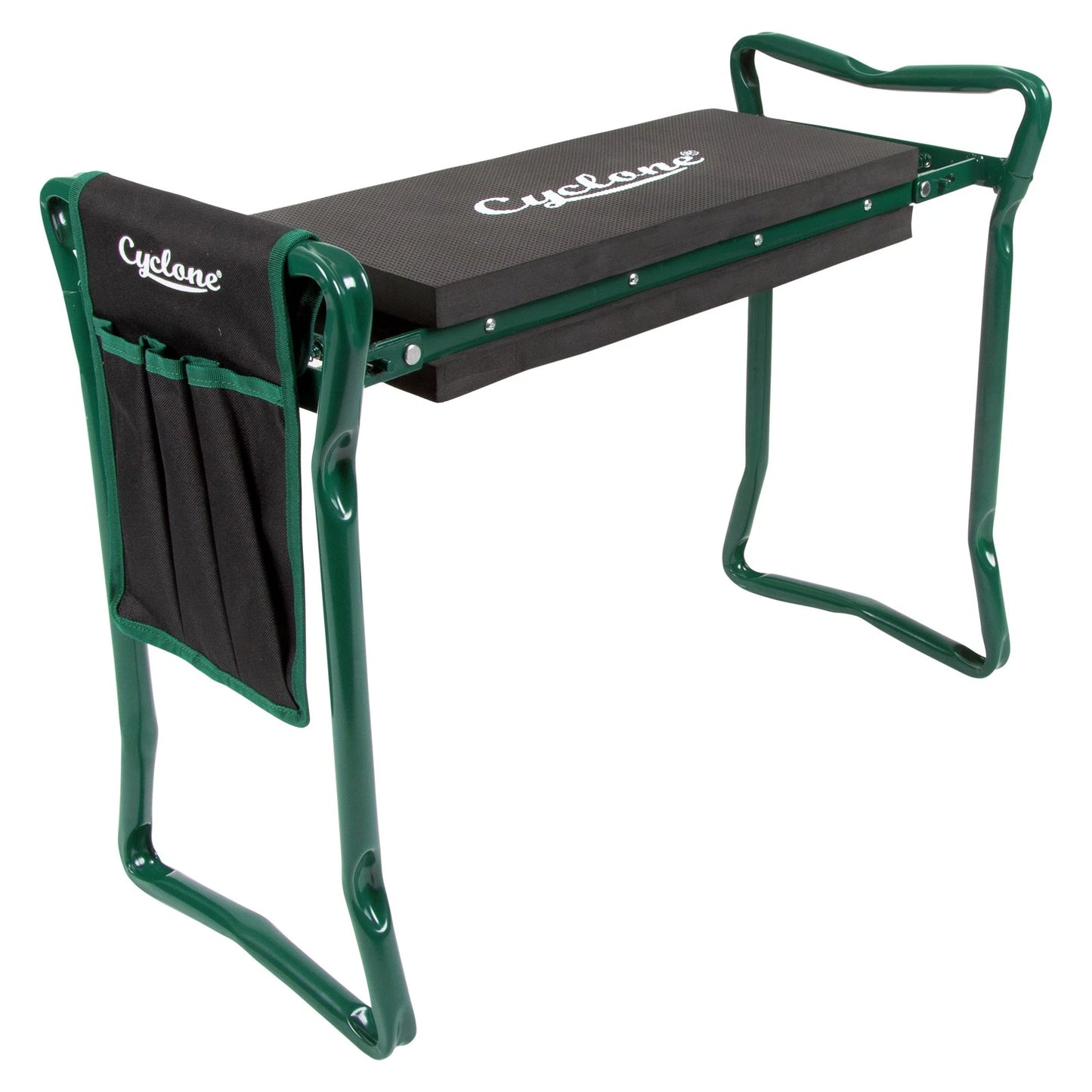 Cyclone Foldable Garden Seat/Kneeler with EVA Foam, Steel Frame, Tool Holster