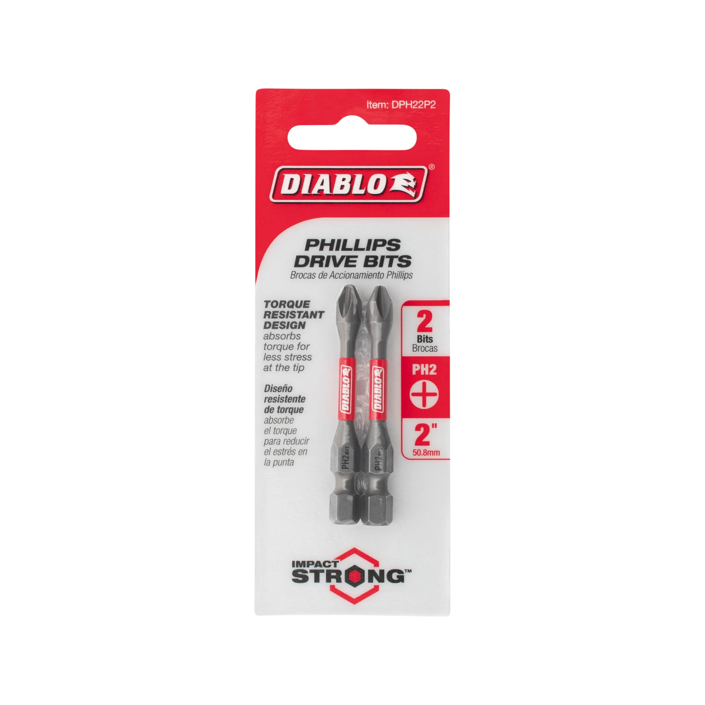 Diablo 50mm PH2 Power Bit 2 Pack - Extreme Durability & Impact Resistance