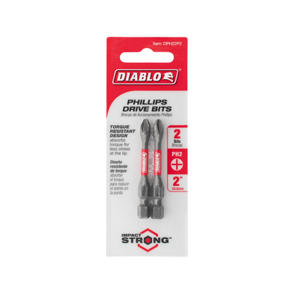 Diablo 50mm PH2 Power Bit 2 Pack - Extreme Durability & Impact Resistance