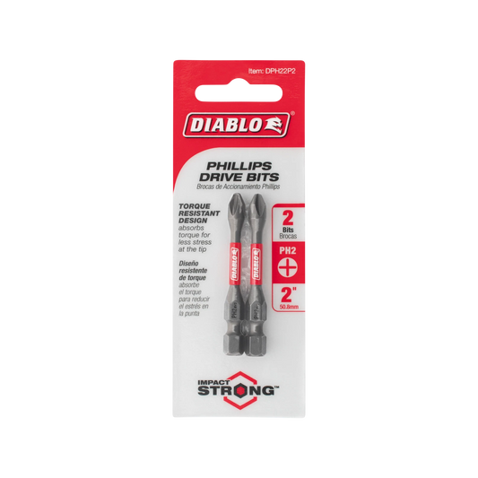 Diablo 50mm PH2 Power Bit 2 Pack - Extreme Durability & Impact Resistance