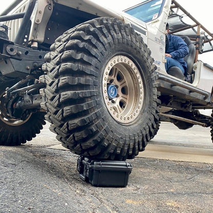 Tactix Black Extra Large Tough Case, IP65 Rated, Heavy Duty, Pressure Relief Valve, Foam Insert