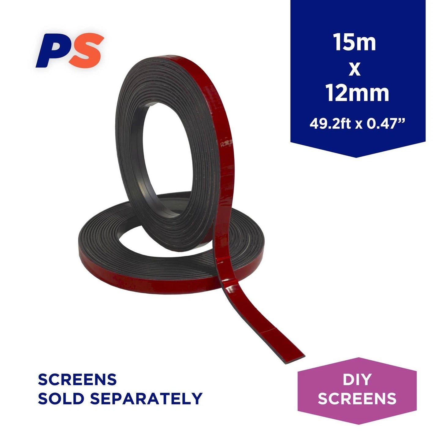 Permastik 12mm x 15m Magnetic Tape, Double-Sided Adhesive, DIY Insect Screens