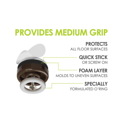 Slipstick 25mm Chocolate Sliders Floor Protection Feet, 8 Pack, for Chairs, 5-Year Warranty