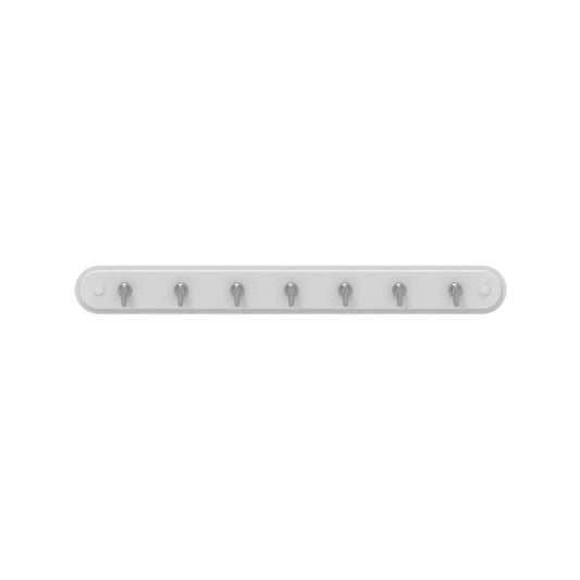 Mode Perma 7 Chrome Hooks Key Rack White - Durable, Easy Install, Modern Design