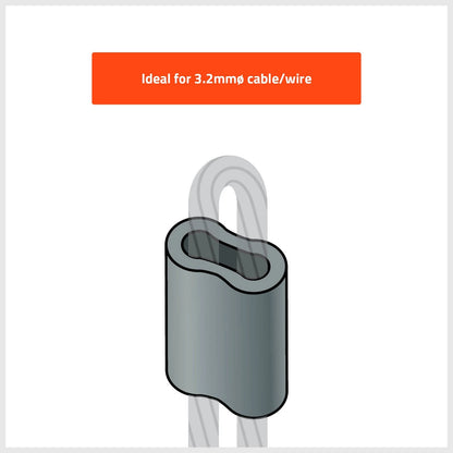 Taskmaster 3.2mm Copper Swage 12-Pack, Anti-Corrosive, Ideal for Wire Crimping