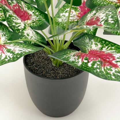 UN-REAL Artificial Purple Caladium 40cm - Lifelike Indoor Decor, Maintenance-Free