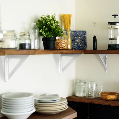 Carinya White Triangle Stayed Bracket 190x190mm, 100kg Load, Indoor/Outdoor Use