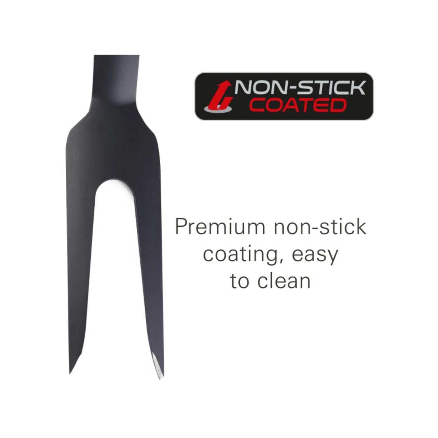 Matador Black Non-Stick BBQ Fork with Tapered Prongs and Contoured Heat-Resistant Handle