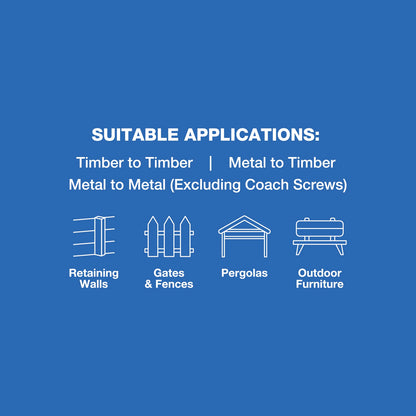 ZENITH M10 x 75mm Galvanised Hex Head Coach Screws - Rust Resistant, Heavy-Duty Timber Fastening