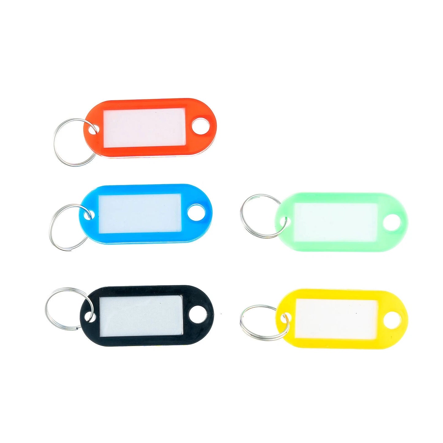 Taskmaster 50x22mm Key Tags 200 Pack, Writable Inserts, Assorted Colours, Durable Key Rings