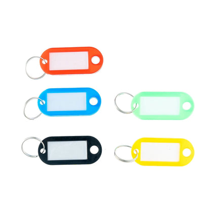 Taskmaster 50x22mm Key Tags 200 Pack, Writable Inserts, Assorted Colours, Durable Key Rings