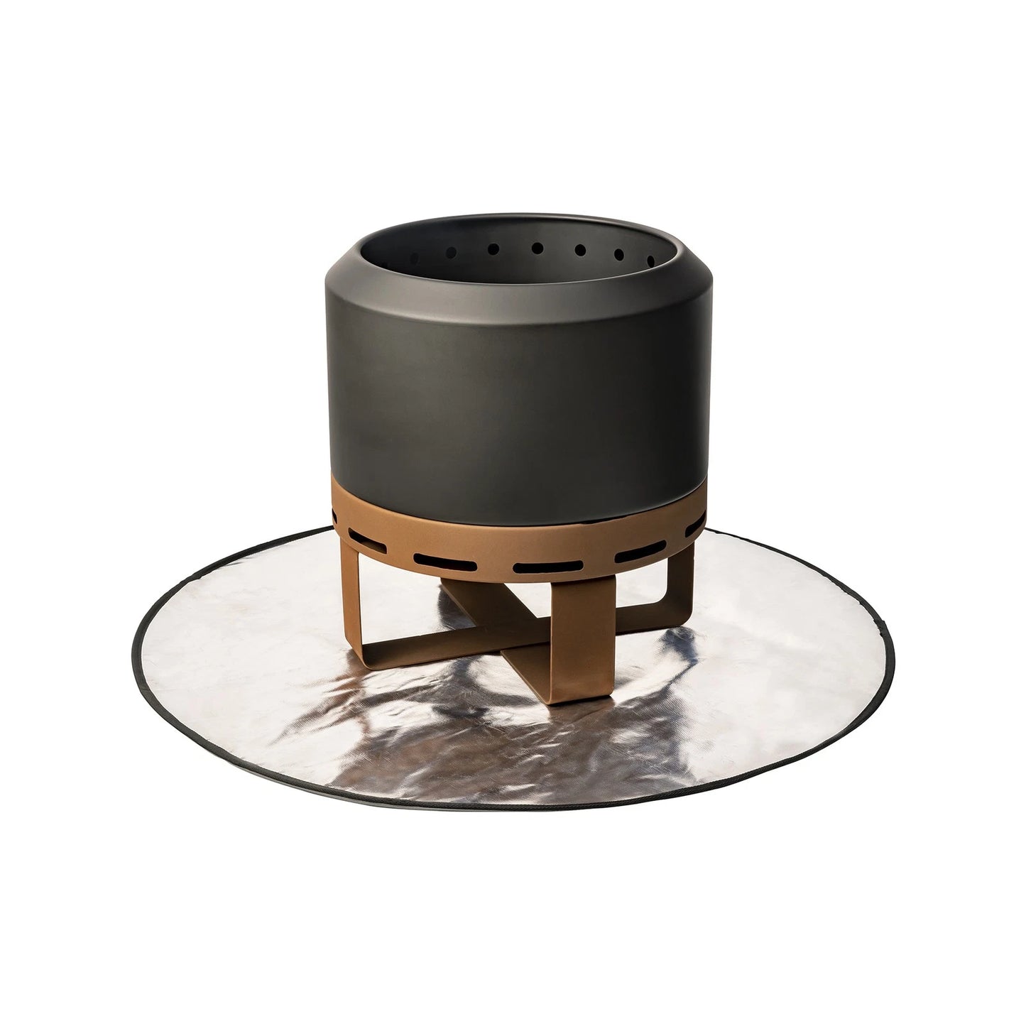 Jumbuck 90cm Round Fire Resistant Mat for Outdoor Fire Pits, Heat Reflective, Silver