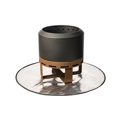 Jumbuck 90cm Round Fire Resistant Mat for Outdoor Fire Pits, Heat Reflective, Silver