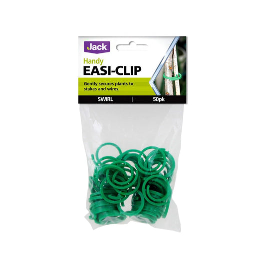 Jack Easi Clip Swirl Plant Ties 50 Pack - Soft, Easy Lock, Secure Hold, Indoor/Outdoor