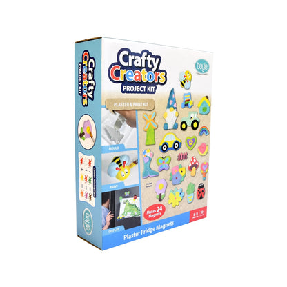 Boyle Crafty Creators Plaster Fridge Magnets Kit - 24 Moulds, Paints, Magnetic Strips
