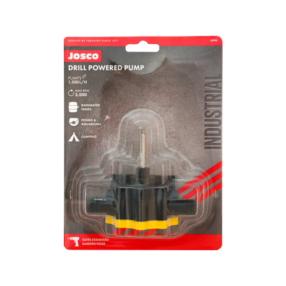 Josco Drill Powered Pump, 1,500L/hr, 3 Bar, Self-Priming, Garden Hose Compatible