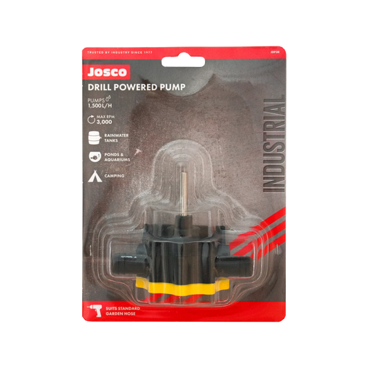 Josco Drill Powered Pump, 1,500L/hr, 3 Bar, Self-Priming, Garden Hose Compatible