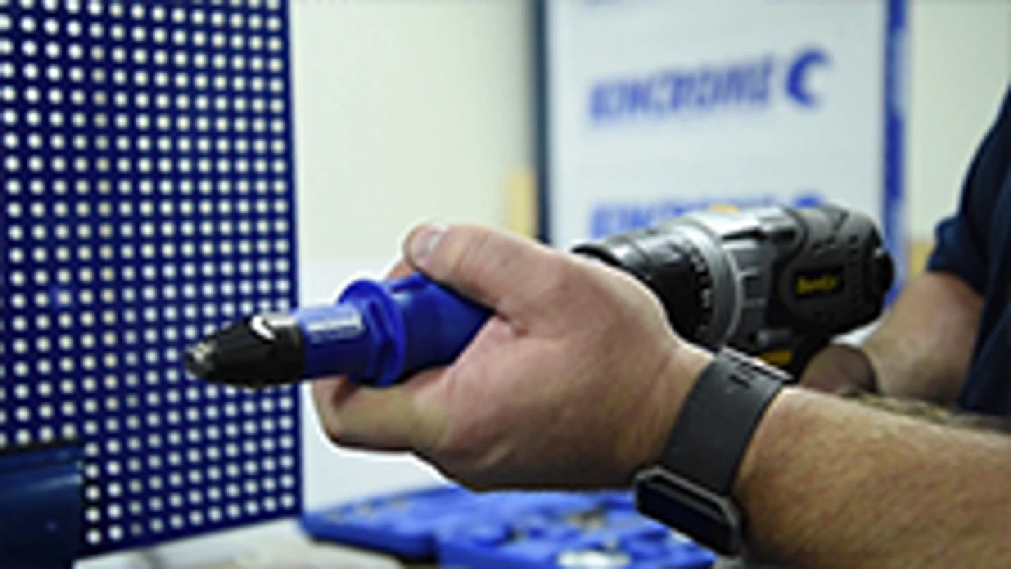 Kincrome EZI-RIV Riveter Drill Attachment, Universal, 4 Nozzles, 1000RPM, Long Nose Design