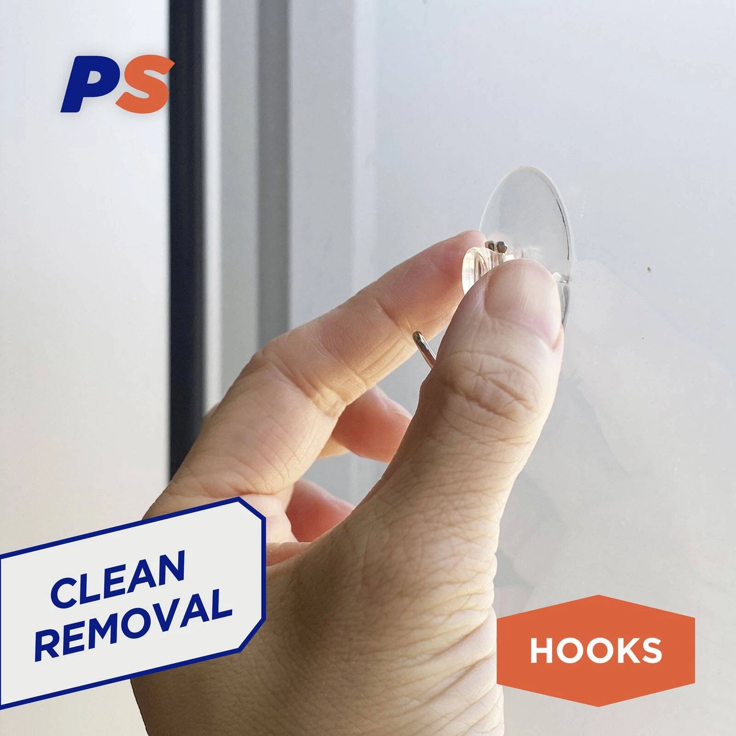 Permastik Medium Suction Hooks 4 Pcs, Clear, Damage-Free, Strong Hold, Versatile Use