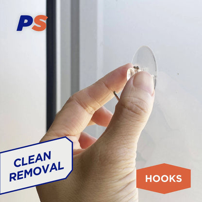 Permastik Medium Suction Hooks 4 Pcs, Clear, Damage-Free, Strong Hold, Versatile Use