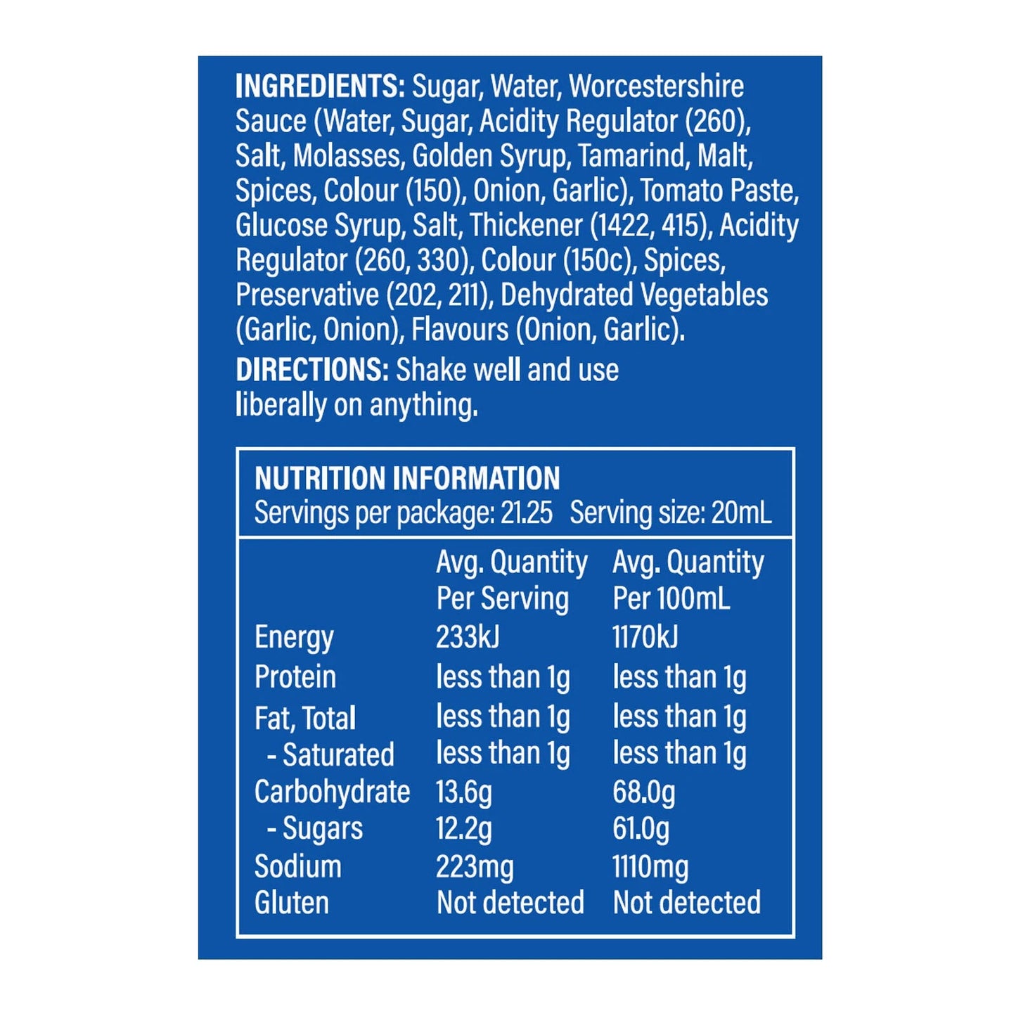 Blue Smoke Memphis BBQ Sauce 425ml - Gluten-Free, Authentic American Flavor, Made in Australia