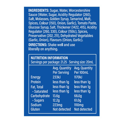 Blue Smoke Memphis BBQ Sauce 425ml - Gluten-Free, Authentic American Flavor, Made in Australia