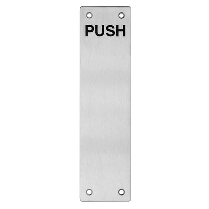 Lemaar Satin Stainless Steel Engraved Push Plate 300x100x2mm DDA Compliant