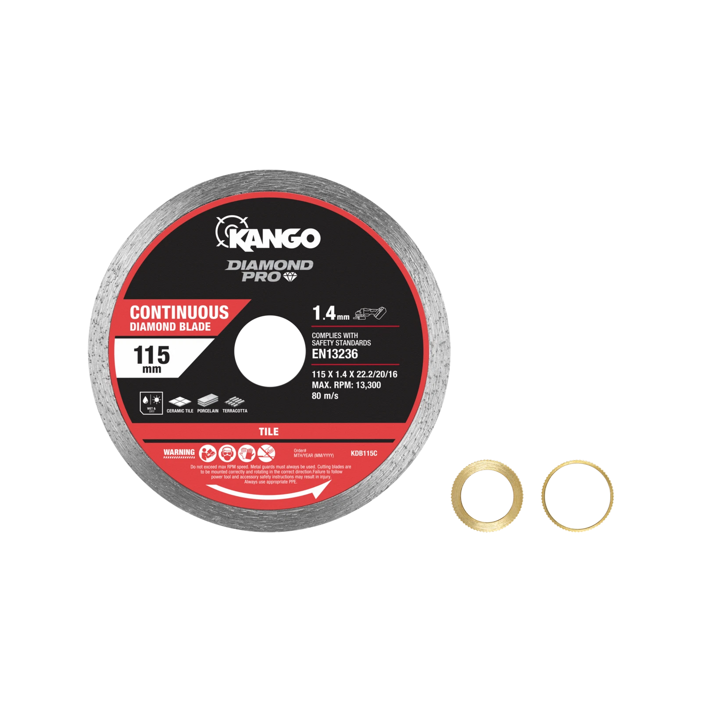 Kango 115mm Continuous Diamond Saw Blade - Smooth, Precise Cuts for Tiles & Masonry