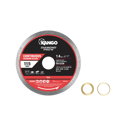 Kango 115mm Continuous Diamond Saw Blade - Smooth, Precise Cuts for Tiles & Masonry