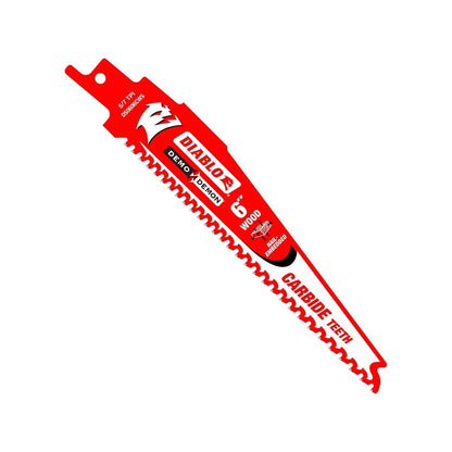 Diablo 6" Carbide Reciprocating Saw Blade for Nail-Embedded Wood, Demo Demon