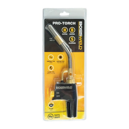 Bossweld Map Pro-Torch, High Intensity Jet Swirl Flame, Instant Ignitor, Durable Aluminium Body