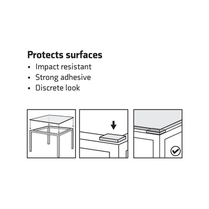 Surface Gard Clear Adhesive Bumpers 13x25mm, Noise Reduction, 16 Pack