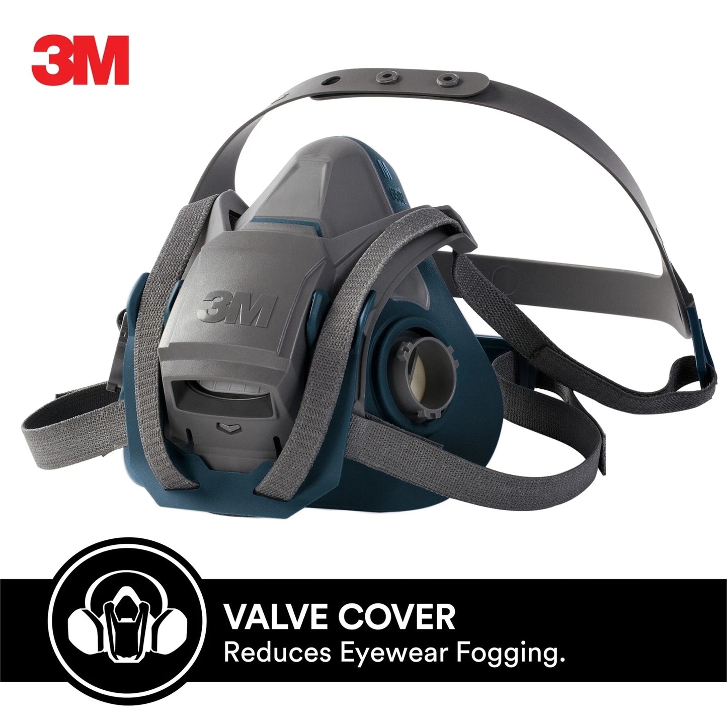 3M Painters Quick Latch Respirator with Cool Flow Valve, Adjustable Straps, Black