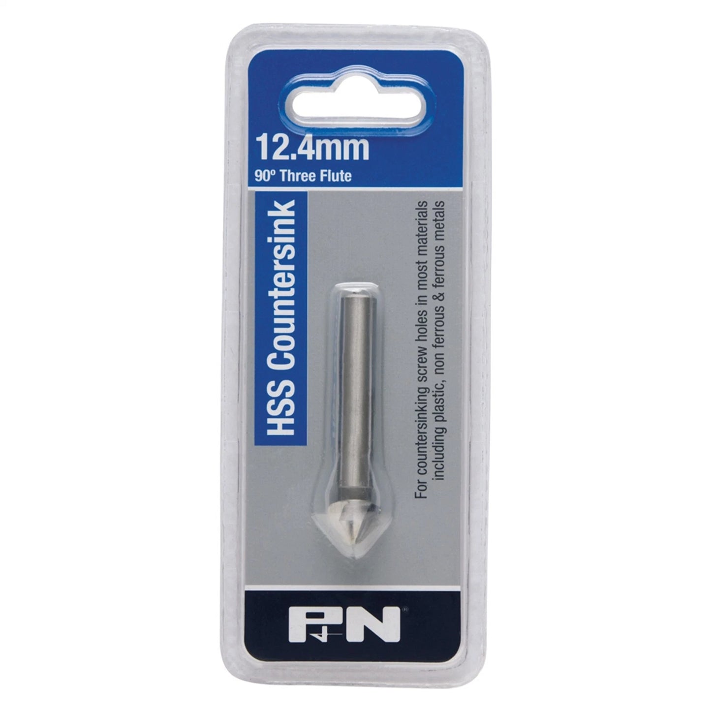 P&N 12.4mm HSS Countersink Bit, 90° Three-Flute Design, M2 Steel, Versatile Drilling