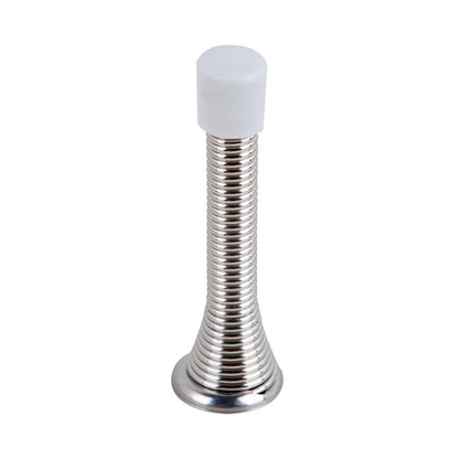 Adoored Large Spring Door Stop, Satin Chrome, Stylish Wall Protection, Easy Install